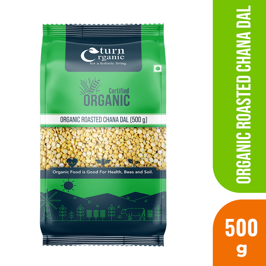 Organic Roasted Chana Dal (250gm)- Turn Organic